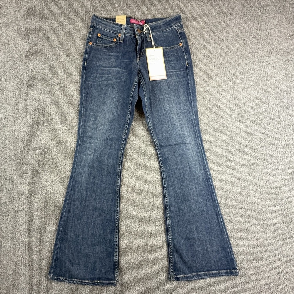 Levis 518 Superlow Bootcut Jeans Juniors 0 Short Blue Jay Low Rise Stretch 3476